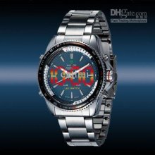 Vegan Luxury Analog Led Digital Date Steel Sport Men Watch Blue