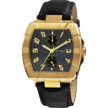 Venezia Ladies Watch with Black Band and Gold Case ...