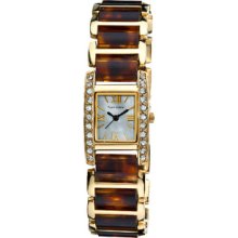 Vernier Women's Dazzling Rectangular Gold Tortoise Links Bracelet
