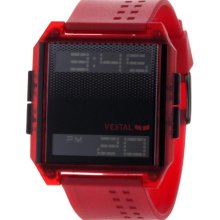 Vestal Men's Dig012 Digichord Ultra-Thin Translucent Red Digital Watch