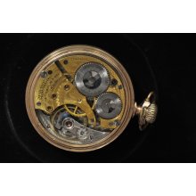 Vintage 16 Size Waltham Open Face Pocket Watch Grade 620 Gold Flash Movement