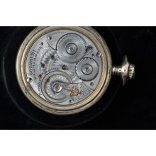 Vintage 18 Size Waltham 21 J Crescent St Pocket Watch Keeping Time