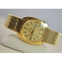 Vintage 1969 Mens Bulova Accutron 18k Solid Gold Watch Swiss Electric