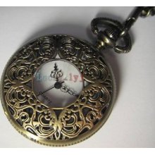 Vintage Bronze See Through Pocket Quartz Watch Rare B