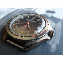 Vintage MAN Russian USSR style wrist Watch Komandirskie VOSTOK in gold color / Soviet Military wrist watch