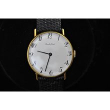 Vintage Mens Bueche Girod 18 K Solid Gold Weistwatch Keeping Time