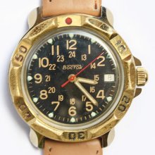 Vintage mens watch Vostok, men watch, black and gold watch, mens watches