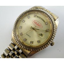 Vintage Peterbilt Truck Advertising Wristwatch Watch Quartz Employee Award Day Date
