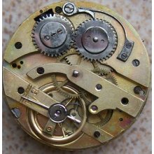 Vintage Pocket Watch Movement 38,5 Mm Balance Ok. To Restore