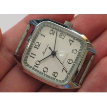 Vintage Soviet Raketa Watch Classic White Dial, Square Case Serviced