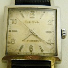 Vintage Square Bulova Wrist Watch Self Winding Recently Serviced Runs Good 633