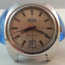 Vintage Swiss BWC (Buttes Watch Company) automatic watch from the 1970s with ETA 2783 movement
