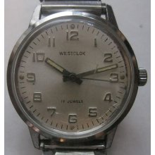 Vintage Westclox Men's Watch Manual Wind 17 Jewels Collectible Runs