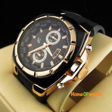 Water Quartz Hour Date Dial Day Analog Luxury Sport Wrist Watch Wristwatches
