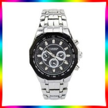 Water Quartz Hour Date Dial Day Analog Luxury Sport Men Steel Wrist Watch
