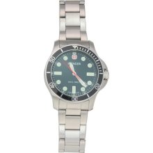 Wenger Swiss Battallian Dive Watch Black Face Stainless Case Wr72326