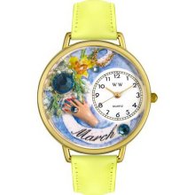 Whimsical watches birthstone: march gold watch - One Size