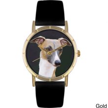 Whimsical Women's Greyhound Photo Watch (Gold)