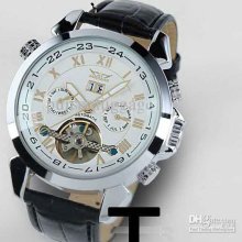 Wholesale - Jaragar Men Leather Watch Golden Number Mechanical Dive