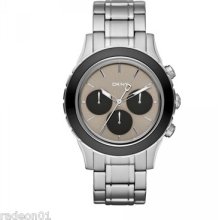 With Box- Dkny Ny 8659 Watch - Light Brown Dial- Stainless Steel