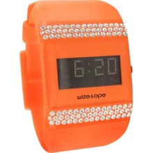 Wize & Ope Unisex All Over Strass Digital Watch Wo-All-12S With Orange Dial And Touch Screen