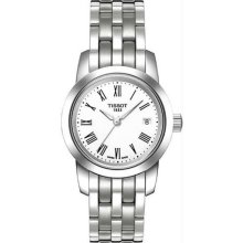 Women's Classic Dream Stainless Steel Case and Bracelet White Tone Dial Roman Nu