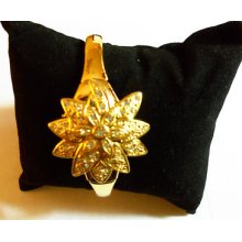 Women's Miykon Bangle Watch Yellow Gold Metal Floral Crystal Design Waterproof Women's Miykon Bangle Watch Yellow Gold Metal Floral Crystal Design Waterproof