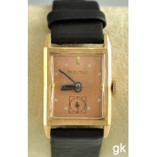 Wonderful Vintage Bulova 14k Rose Gold Watch Elgin Movement Runs Well