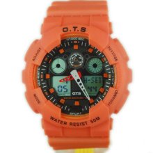 World Time Ots Shock Digital Quartz Water Resistant Wrist Men's Watches 8007 O