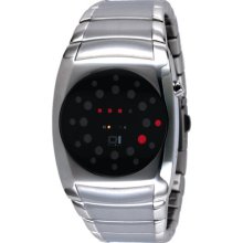 01theone Women's Ll102r2 Lightmare Red Led Stainless Steel Watch