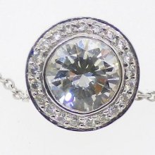 1.01 Ct Egl Usa Vs1 H-i Diamond 18kt White Gold Pendant