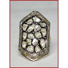 1.22ctw Rose/uncut Diamond 14k Gold Antique Victorian Look Wedding Ring