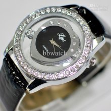 10pcs Love Heart Dial Diamond Frame Watch Fashion Watches Leather Ba