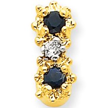 14k Gold Diamond Sapphire Victorian Slide Spacer