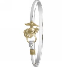 14k Marine Embl Bangle Bracelet Sterling Silver - BB4643-4