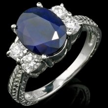 14K Sapphire and Diamond Ring