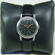 1950's Bulova Ww2 Us Military Black Dial Man's