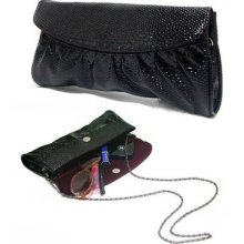 1pcs Women Serpentinite Pu Leather Clutch Purse Handbag Ring Messenger Bag