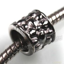 200x 151482 Wholesale Gunmetal Tone Flowers Charms Alloy Beads Fit Bracelet