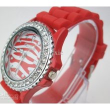 2011 Selling New Zebra Face Geneva Watch Colorful Jelly Candy Quartz