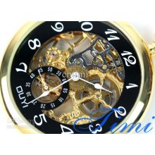 2012 Hotsale Classic Golden Steel Mechanical Pocket Watch Freeship H