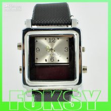 2012 Latest Design Pu Leather Square Led Digital Watch Quartz Watch