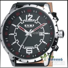 2013 Eyki Waterproof Men Xmas Gift Luxury Menwatch Pu Leather Watch2