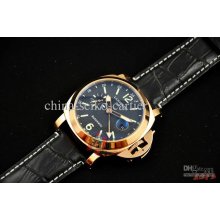 2013 New Style Rose Gold 44mm Luminor 1950 Gmt Date Automatic Mens W
