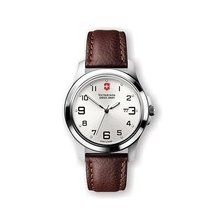 241385 -- Large Silver Dial with Brown Leather Strap