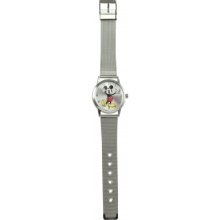 26094 Disney by Ingersoll Mens Mickey Silver Mesh Watch