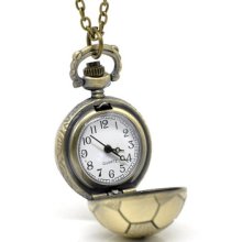 2pcs Bronze Tone Necklace Chain Soccer Quartz Pocket Watch 88cm (34-5/8