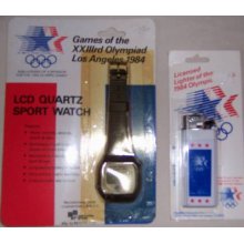 4 1984 Olympics Lcd Quartz Watch & Lighter