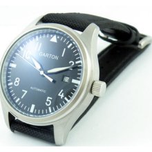 44mm Garton Black Dial Automatic Mechanical Mens Watch Luminous Hands Marks G011