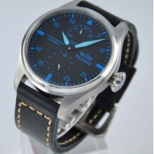 47mm Parnis Black Dail Blue Number Luminous Marks Automatic Menâ€™s Watches P-212